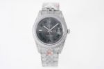 TW Factory Copy Rolex Datejust 41MM Watch Green Roman Marks Grey Dial Watch